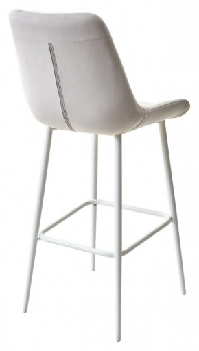 Барный стул ХОФМАН, цвет H-09 Светло-серый, велюр / белый каркас М-City в Нижневартовске - niznevartovsk.ok-mebel.com | фото 4