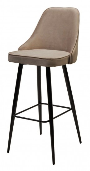 Барный стул NEPAL-BAR БЕЖЕВЫЙ #5, велюр/ черный каркас (H=78cm) М-City в Нижневартовске - niznevartovsk.ok-mebel.com | фото 1