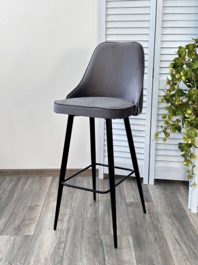 Барный стул NEPAL-BAR СЕРЫЙ #27, велюр/ черный каркас (H=78cm) М-City в Нижневартовске - niznevartovsk.ok-mebel.com | фото 4
