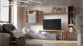ДАЛЛАС Гостиная (модульная) цемент темный в Нижневартовске - niznevartovsk.ok-mebel.com | фото