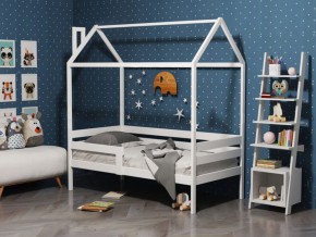Детская кровать-домик из массива березы Соня-6 (800*1600) Белый/Лак в Нижневартовске - niznevartovsk.ok-mebel.com | фото