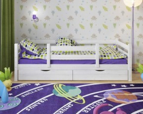 Детская кровать из массива березы Соня-5 (Белый/Лак) в Нижневартовске - niznevartovsk.ok-mebel.com | фото