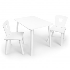 Детский комплект стол и два стула «Корона» Rolti Baby (белый/белый, массив березы/мдф) в Нижневартовске - niznevartovsk.ok-mebel.com | фото