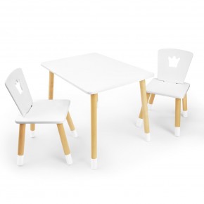 Детский комплект стол и два стула «Корона» Rolti Baby (белый/береза, массив березы/мдф) в Нижневартовске - niznevartovsk.ok-mebel.com | фото