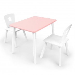 Детский комплект стол и два стула «Корона» Rolti Baby (розовый/белый, массив березы/мдф) в Нижневартовске - niznevartovsk.ok-mebel.com | фото 1