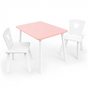 Детский комплект стол и два стула «Корона» Rolti Baby (розовый/белый, массив березы/мдф) в Нижневартовске - niznevartovsk.ok-mebel.com | фото 2