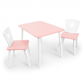 Детский комплект стол и два стула «Корона» Rolti Baby (розовый/розовый, массив березы/мдф) в Нижневартовске - niznevartovsk.ok-mebel.com | фото 1