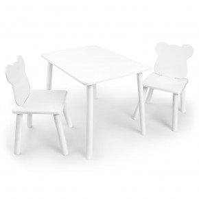 Детский комплект стол и два стула «Мишка» Rolti Baby (белый/белый, массив березы/мдф) в Нижневартовске - niznevartovsk.ok-mebel.com | фото 1