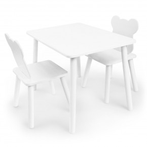 Детский комплект стол и два стула «Мишка» Rolti Baby (белый/белый, массив березы/мдф) в Нижневартовске - niznevartovsk.ok-mebel.com | фото 2