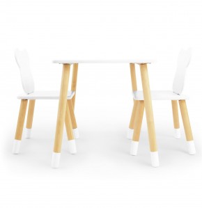 Детский комплект стол и два стула «Мишка» Rolti Baby (белый/береза, массив березы/мдф) в Нижневартовске - niznevartovsk.ok-mebel.com | фото 2