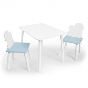 Детский комплект стол и два стула «Облачко» Rolti Baby (белый/голубой, массив березы/мдф) в Нижневартовске - niznevartovsk.ok-mebel.com | фото