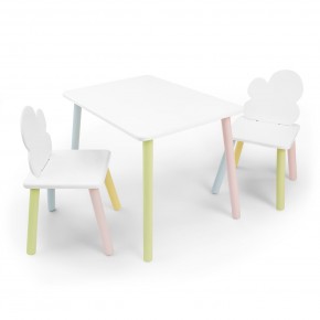 Детский комплект стол и два стула «Облачко» Rolti Baby (белый/цветной, массив березы/мдф) в Нижневартовске - niznevartovsk.ok-mebel.com | фото
