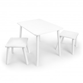Детский комплект стол и два табурета Rolti Baby (белая столешница/белое сиденье/белые ножки) в Нижневартовске - niznevartovsk.ok-mebel.com | фото