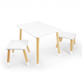 Детский комплект стол и два табурета Rolti Baby (белая столешница/белое сиденье/береза ножки) в Нижневартовске - niznevartovsk.ok-mebel.com | фото