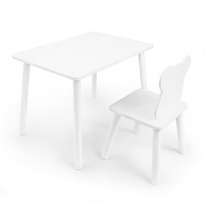 Детский комплект стол и стул «Мишка» Rolti Baby (белый/белый, массив березы/мдф) в Нижневартовске - niznevartovsk.ok-mebel.com | фото