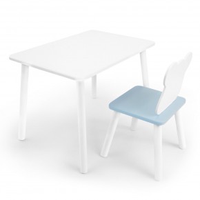Детский комплект стол и стул «Мишка» Rolti Baby (белый/голубой, массив березы/мдф) в Нижневартовске - niznevartovsk.ok-mebel.com | фото