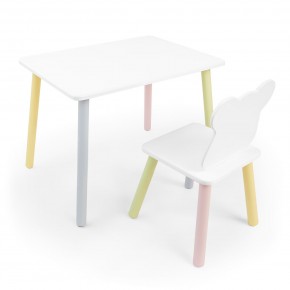 Детский комплект стол и стул «Мишка» Rolti Baby (белый/цветной, массив березы/мдф) в Нижневартовске - niznevartovsk.ok-mebel.com | фото