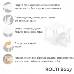 Детский комплект стол и стул Мишка Rolti Baby с накладкой Алфавит (белая столешница/белое сиденье/белые ножки) в Нижневартовске - niznevartovsk.ok-mebel.com | фото 3
