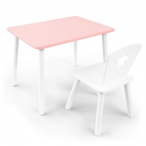 Детский комплект стол и стул «Звезда» Rolti Baby (розовый/белый, массив березы/мдф) в Нижневартовске - niznevartovsk.ok-mebel.com | фото