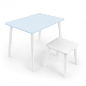 Детский комплект стол и табурет Rolti Baby (голубая столешница/белое сиденье/белые ножки) в Нижневартовске - niznevartovsk.ok-mebel.com | фото