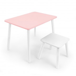 Детский комплект стол и табурет Rolti Baby (розовая столешница/белое сиденье/белые ножки) в Нижневартовске - niznevartovsk.ok-mebel.com | фото