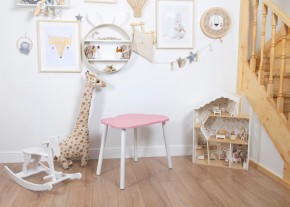 Детский стол Rolti Baby «Облачко»  (розовый/белый, массив березы/мдф) в Нижневартовске - niznevartovsk.ok-mebel.com | фото