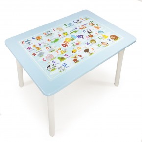 Детский стол с накладкой Алфавит  (Голубой/Белый) в Нижневартовске - niznevartovsk.ok-mebel.com | фото