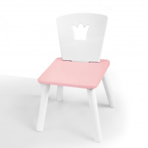 Детский стул Корона (Белый/Розовый/Белый) в Нижневартовске - niznevartovsk.ok-mebel.com | фото 1