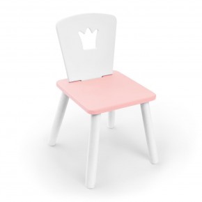 Детский стул Rolti Baby «Корона» (белый/розовый/белый, массив березы/мдф) в Нижневартовске - niznevartovsk.ok-mebel.com | фото