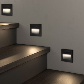DK3050-BK Светильник встраиваемый в стену, IP 20, LED 3000, 1 Вт, черный пластик в Нижневартовске - niznevartovsk.ok-mebel.com | фото 3