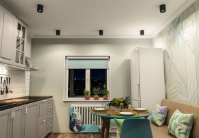 DK3090-BK+CY Светильник накладной IP 20, 10 Вт, GU5.3, LED, черный/голубой, пластик в Нижневартовске - niznevartovsk.ok-mebel.com | фото 2