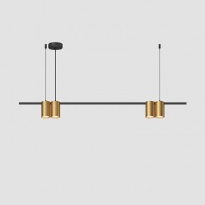 DK4061-BK+SG Подвесной светильник ORBIT, IP20, 4xGU10 LED до 15 Вт, черный + сатинированное золото, алюминий в Нижневартовске - niznevartovsk.ok-mebel.com | фото