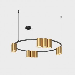 DK4065-BK+SG Подвесной светильник ORBIT , IP20, 10xGU10 LED до 15 Вт, черный + сатинированное золото, алюминий в Нижневартовске - niznevartovsk.ok-mebel.com | фото