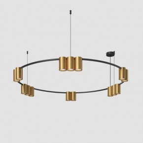 DK4067-BK+SG Подвесной светильник ORBIT, IP20, 15xGU10 LED, до 15 Вт, черный + сатинированное золото, алюминий в Нижневартовске - niznevartovsk.ok-mebel.com | фото 2