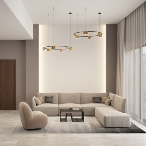 DK4067-BK+SG Подвесной светильник ORBIT, IP20, 15xGU10 LED, до 15 Вт, черный + сатинированное золото, алюминий в Нижневартовске - niznevartovsk.ok-mebel.com | фото 4
