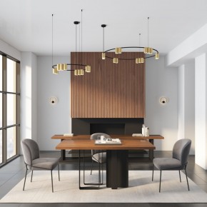 DK4067-BK+SG Подвесной светильник ORBIT, IP20, 15xGU10 LED, до 15 Вт, черный + сатинированное золото, алюминий в Нижневартовске - niznevartovsk.ok-mebel.com | фото 5