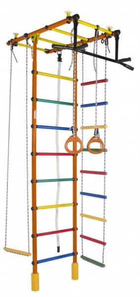 ДСК Атлант оранжевый радуга: турник, кольца, канат, трапеция, веревочная лестница в Нижневартовске - niznevartovsk.ok-mebel.com | фото