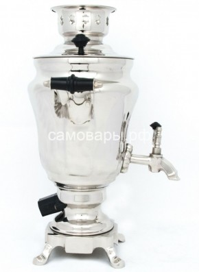 Электрический самовар из латуни никелированный на 1,5 литра форма "Тюльпан" с защитой от выкипания в Нижневартовске - niznevartovsk.ok-mebel.com | фото 3