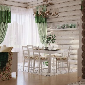 Комлект Вествик обеденный стол и четыре стула, массив сосны, цвет белый в Нижневартовске - niznevartovsk.ok-mebel.com | фото 1