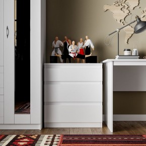 Комод КАСТОР с тремя ящиками, цвет белый в Нижневартовске - niznevartovsk.ok-mebel.com | фото 3