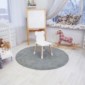 Комплект детский стол КРУГЛЫЙ и два стула МИШКА ROLTI Baby (белая столешница/белое сиденье/береза ножки) в Нижневартовске - niznevartovsk.ok-mebel.com | фото 1