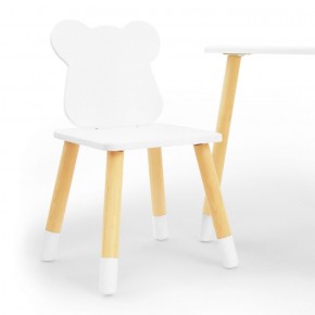 Комплект детской мебели стол и два стула Мишутка (Белый/Белый/Береза) в Нижневартовске - niznevartovsk.ok-mebel.com | фото