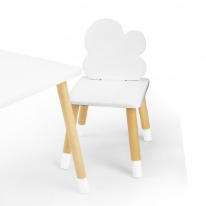 Комплект детской мебели стол и два стула Облачко (Белый/Белый/Береза) в Нижневартовске - niznevartovsk.ok-mebel.com | фото