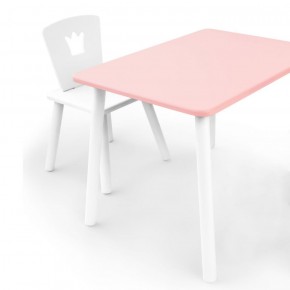 Комплект детской мебели стол и стул Корона (Розовый/Белый/Белый) в Нижневартовске - niznevartovsk.ok-mebel.com | фото 1