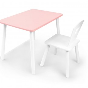 Комплект детской мебели стол и стул Корона (Розовый/Белый/Белый) в Нижневартовске - niznevartovsk.ok-mebel.com | фото 2