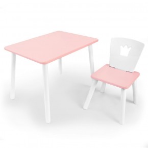 Комплект детской мебели стол и стул Корона (Розовый/Розовый/Белый) в Нижневартовске - niznevartovsk.ok-mebel.com | фото