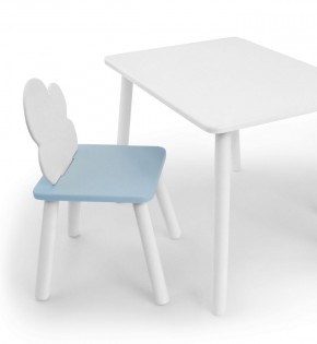 Комплект детской мебели стол и стул Облачко (Белый/Голубой/Белый) в Нижневартовске - niznevartovsk.ok-mebel.com | фото