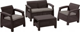 Комплект мебели Корфу сет (Corfu set) коричневый - серо-бежевый * в Нижневартовске - niznevartovsk.ok-mebel.com | фото 1