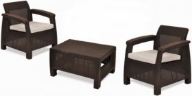 Комплект мебели Корфу Уикенд (Corfu Weekend) коричневый - серо-бежевый * в Нижневартовске - niznevartovsk.ok-mebel.com | фото