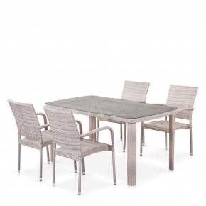 Комплект плетеной мебели T256C/Y376C-W85 Latte (4+1) + подушки на стульях в Нижневартовске - niznevartovsk.ok-mebel.com | фото